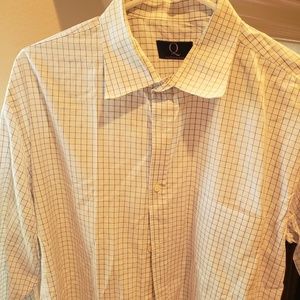 Men's Custom Clothier Blue & White Dress Shirt